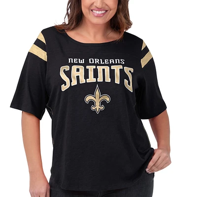 T-shirt noir New Orleans Saints Linebacker G-III 4Her by Carl Banks pour femme