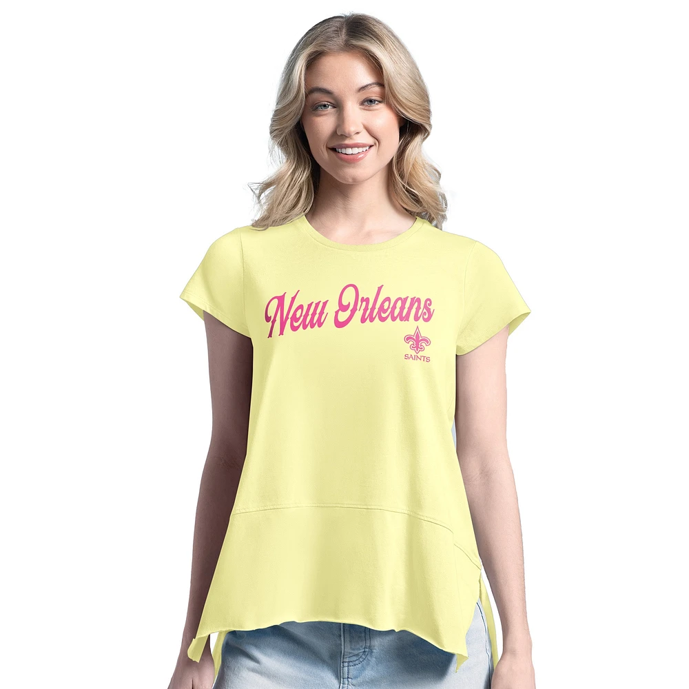 Women's Margaritaville  Yellow New Orleans Saints Gametime Is Paradise T-Shirt