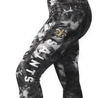 Women's MSX by Michael Strahan Black New Orleans Saints Aubrey Tie-Dye Leggings
