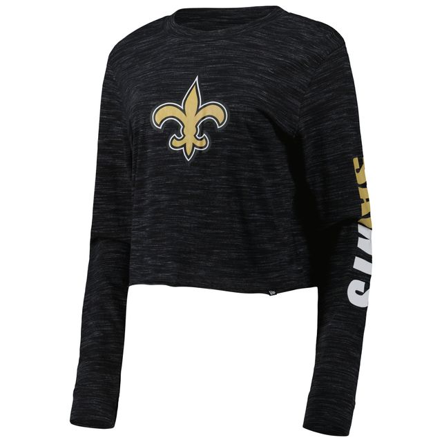 T-shirt court à manches longues New Orleans Saints pour femme Era noir