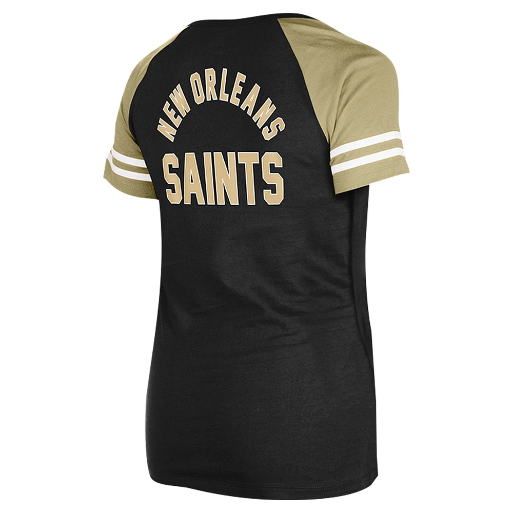 V107988 Saint OTCWHI 24 T-shirt raglan à lacets pour femmes TEELADMSY