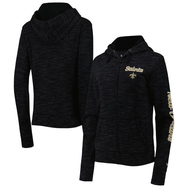 Sweat à capuche noir New Orleans Saints Reverse Full Zip pour femme Era