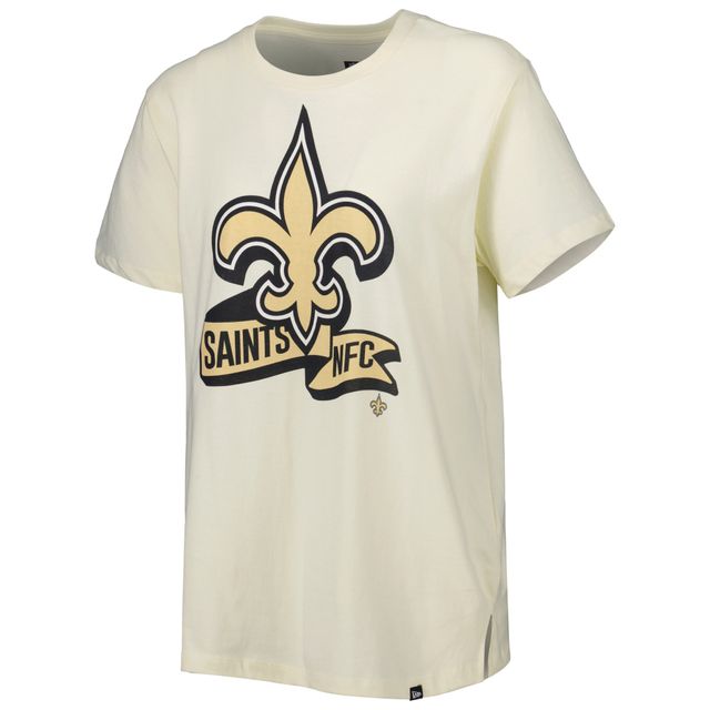 T-shirt New Era crème Orleans Saints Chrome Sideline pour femme