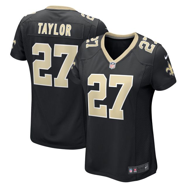 Maillot de joueur jeu Nike Alontae Taylor noir pour femme des Saints la Nouvelle-Orléans