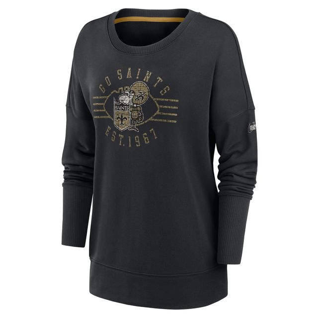 T-shirt à manches longues pour femme Nike New Orleans Saints Rewind Playback - Noir