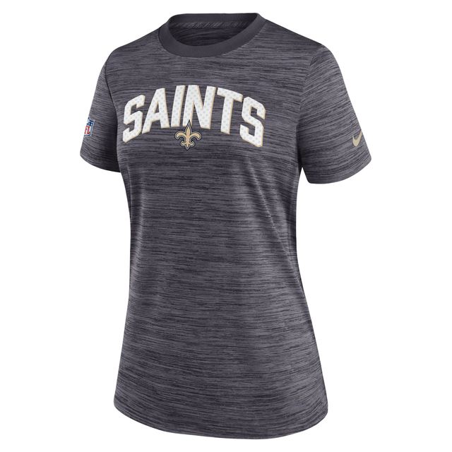 T-shirt Nike New Orleans Saints Sideline Velocity Lockup Performance pour femme, noir