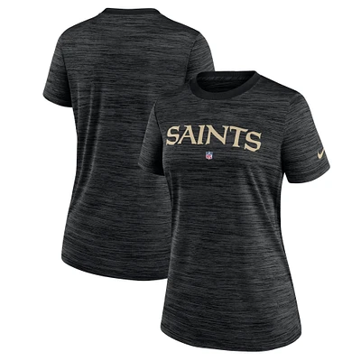 T-shirt Nike New Orleans Saints Sideline Velocity Performance pour femme - Noir