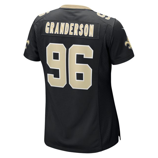 Maillot de match Nike Carl Granderson pour femmes, noir, New Orleans Saints