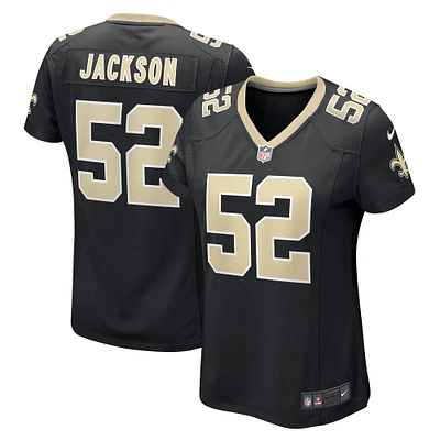 Maillot de joueur jeu Nike D'Marco Jackson pour femmes, noir, New Orleans Saints