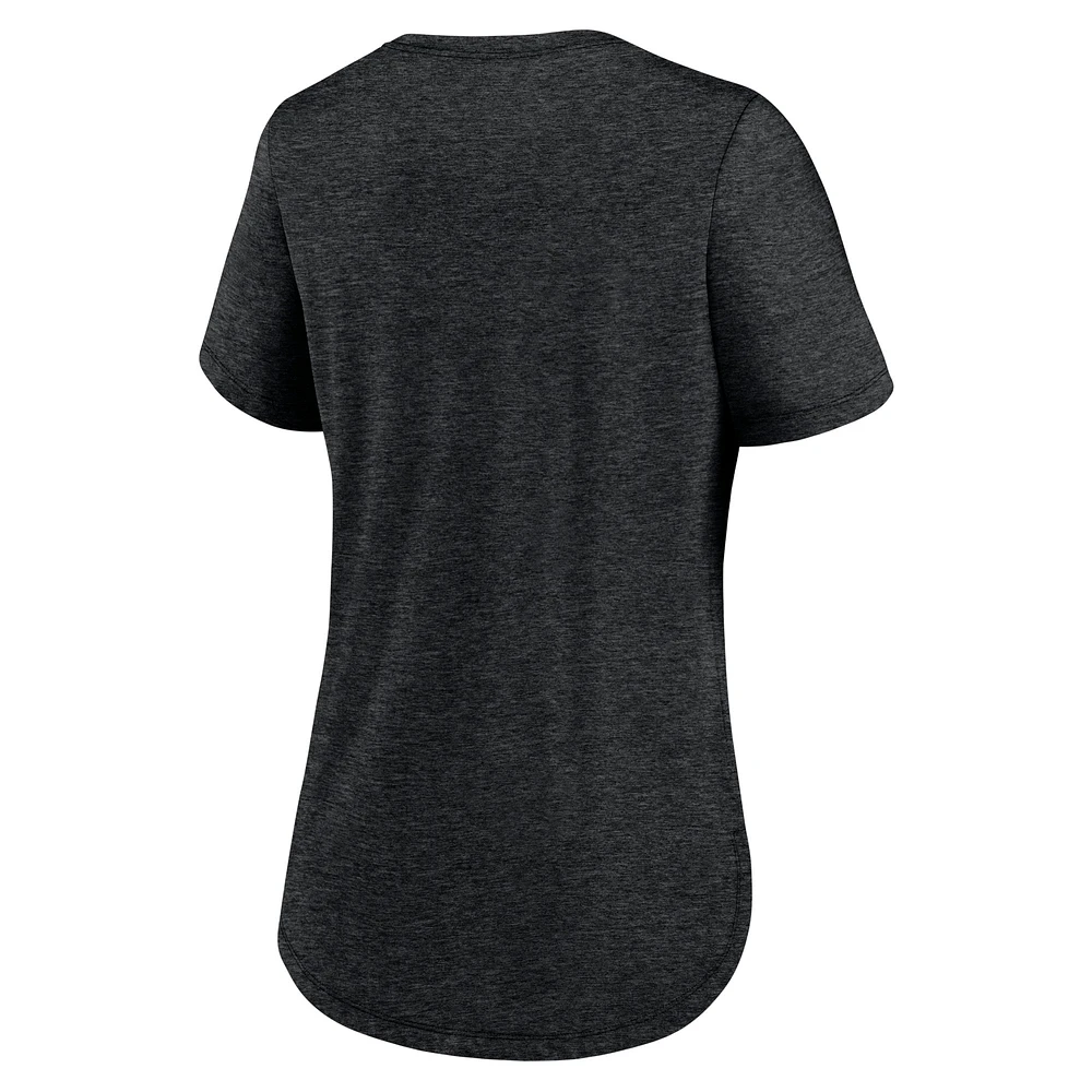 T-shirt Nike New Orleans Saints Fashion en trois mélanges pour femme, noir chiné