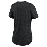T-shirt Nike New Orleans Saints Fashion en trois mélanges pour femme, noir chiné