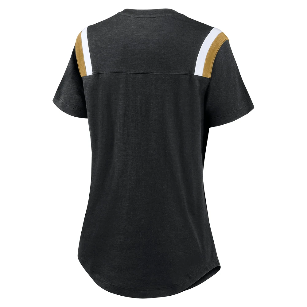 Women's Nike Heather Black New Orleans Saints Playback Athlete Historic Fashion T-Shirt