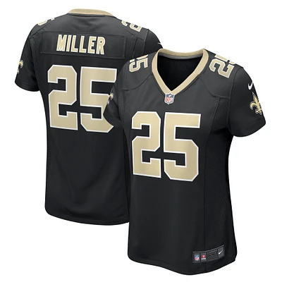 Maillot Nike Kendre Miller noir pour femme des New Orleans Saints Team Game