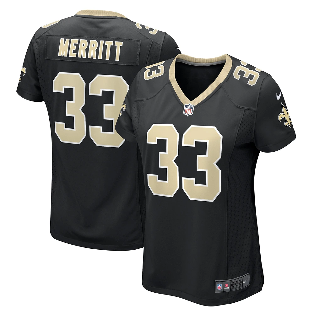 Women's Nike Kirk Merritt Black New Orleans Saints Team Game Jersey