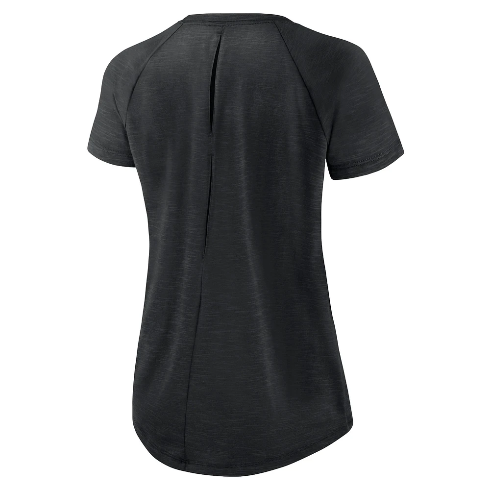 Women's Nike White/Heather Scarlet New Orleans Saints Back Slit Lightweight Fashion T-Shirt