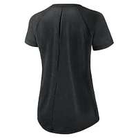 Women's Nike White/Heather Scarlet New Orleans Saints Back Slit Lightweight Fashion T-Shirt