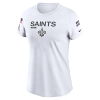 Women's Nike White New Orleans Saints 2024 Salute To Service Legend Performance T-Shirt