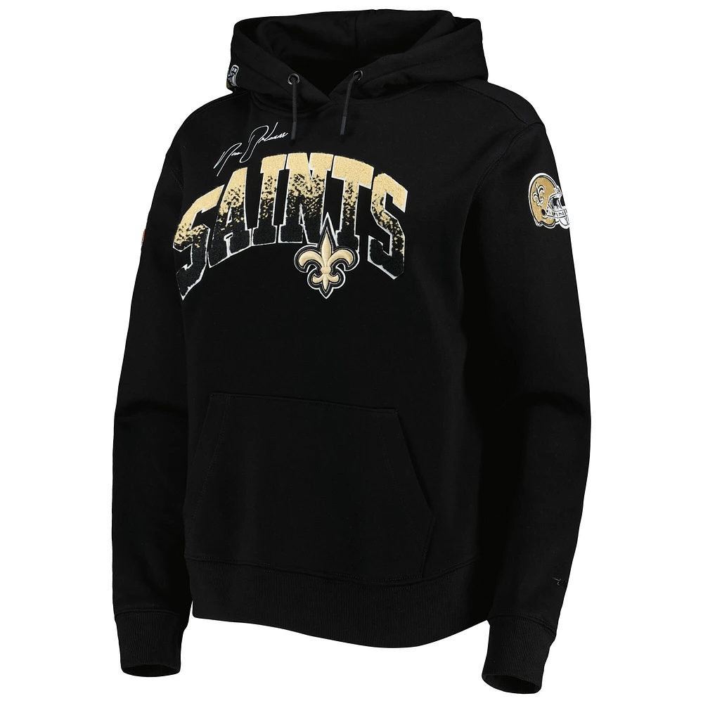 Women's Pro Standard Black New Orleans Saints Local Patch Pullover Hoodie