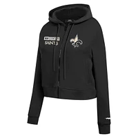 Women's Pro Standard Black New Orleans Saints Split Logo Full-Zip Hoodie