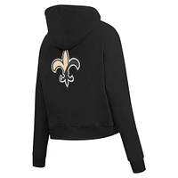 Women's Pro Standard Black New Orleans Saints Split Logo Full-Zip Hoodie