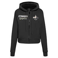 Women's Pro Standard Black New Orleans Saints Split Logo Full-Zip Hoodie