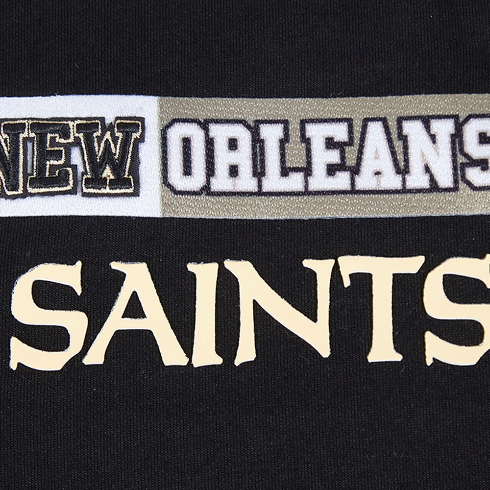 Women's Pro Standard Black New Orleans Saints Split Logo Full-Zip Hoodie