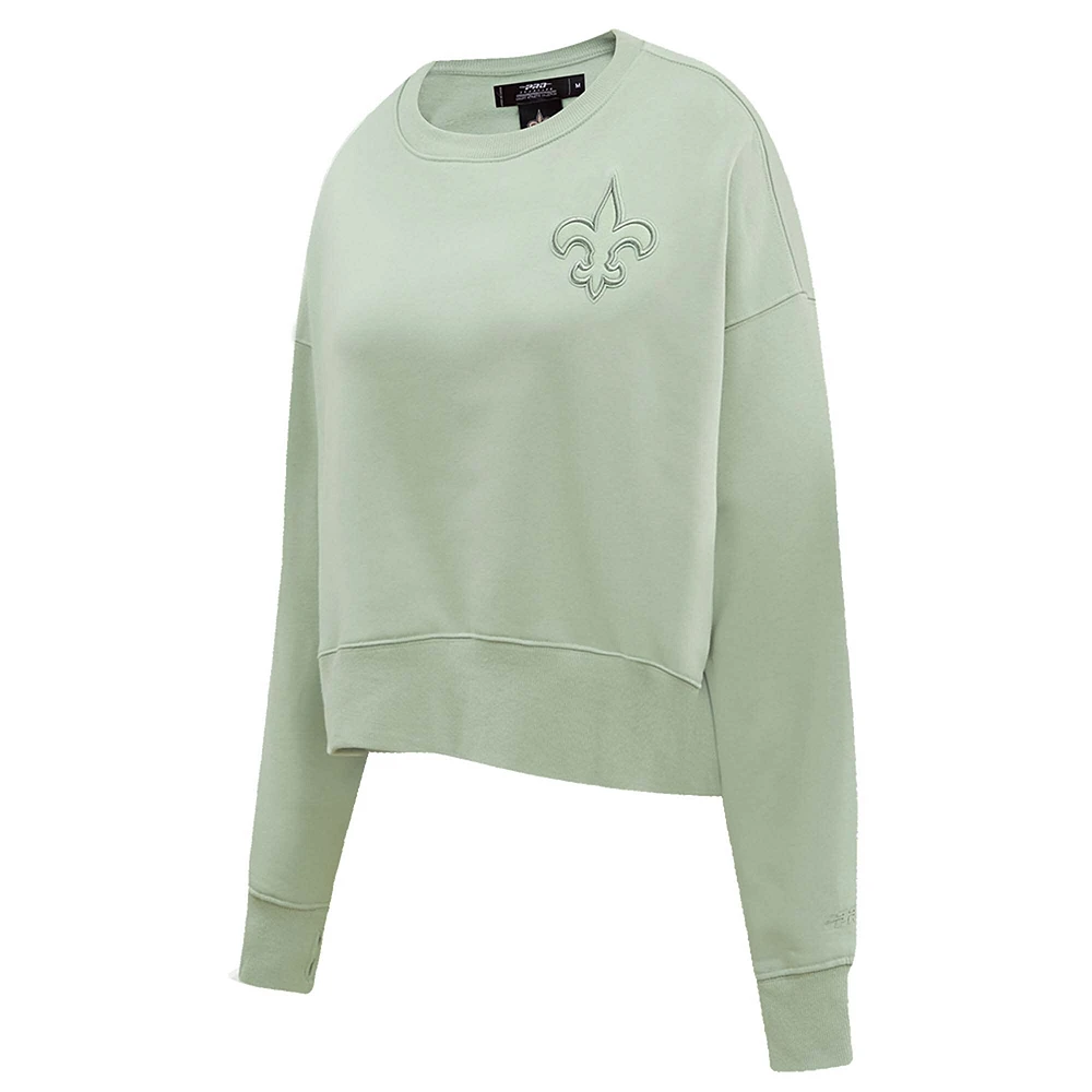 Women's Pro Standard  Light Green New Orleans Saints Neutral Pullover Sweatshirt
