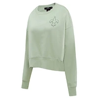 Women's Pro Standard  Light Green New Orleans Saints Neutral Pullover Sweatshirt