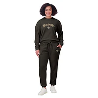 Women's WEAR by Erin Andrews  Cream New Orleans Saints Knitted Tri-Blend Long Sleeve T-Shirt & Pants Lounge Set