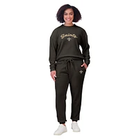 Women's WEAR by Erin Andrews  Cream New Orleans Saints Plus Knitted Tri-Blend Long Sleeve T-Shirt & Pants Lounge Set