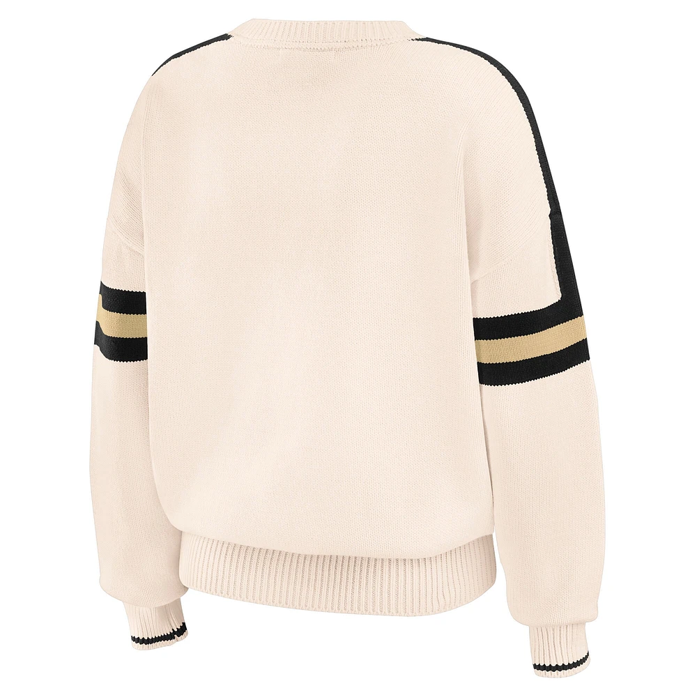 Pull rayé crème New Orleans Saints pour femme WEAR by Erin Andrews