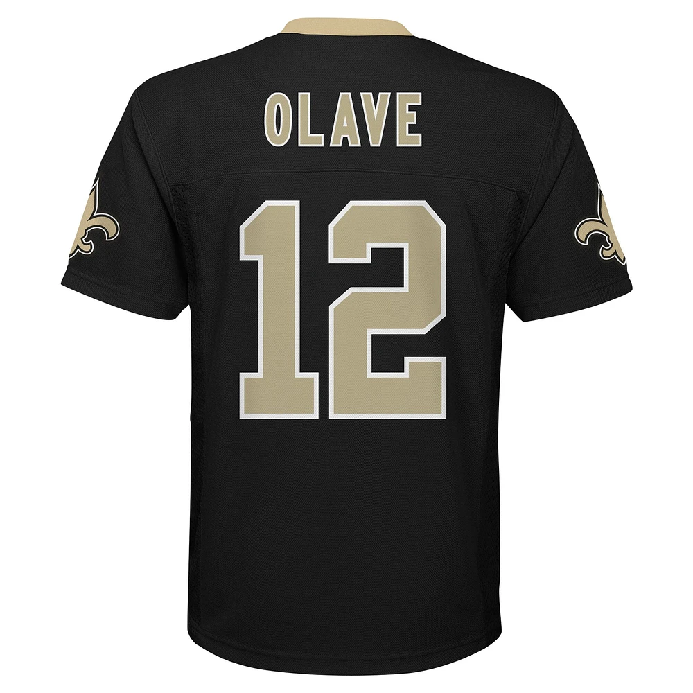 Maillot de joueur réplique Chris Olave noir des Saints la Nouvelle-Orléans pour jeunes