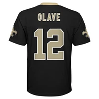 Maillot de joueur réplique Chris Olave noir des Saints la Nouvelle-Orléans pour jeunes