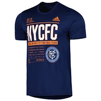 T-shirt adidas New York City FC Club DNA Performance pour hommes, bleu marine
