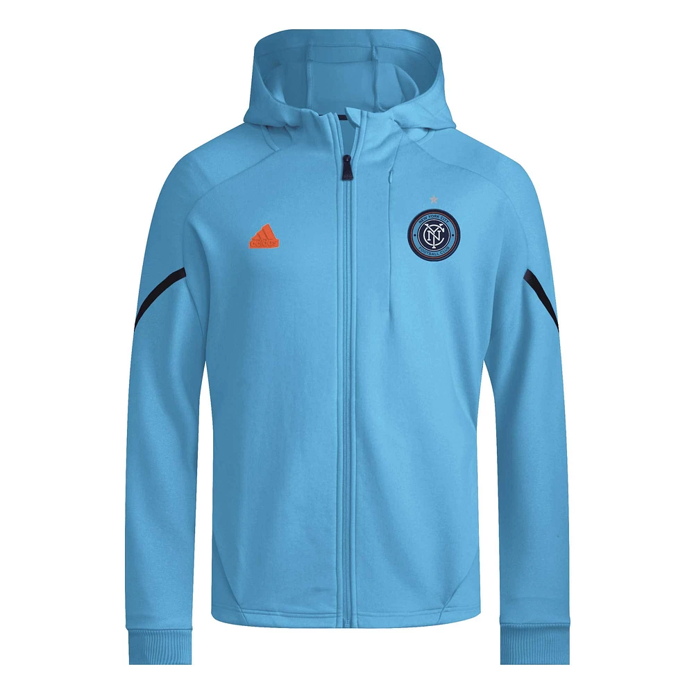 Men's adidas Sky Blue New York City FC 2024 Anthem Travel Raglan Sleeve Full-Zip Jacket