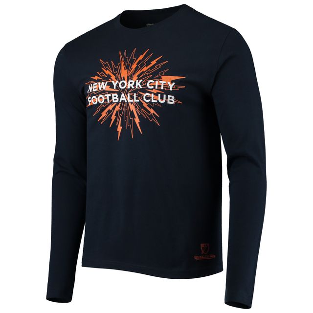 T-shirt à manches longues New York City FC For The Mitchell & Ness pour homme, bleu marine