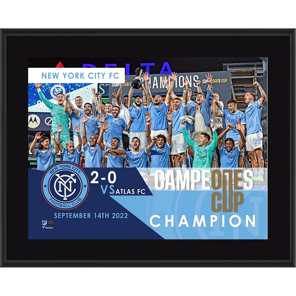 Plaque sublimée du champion de la Campeones Cup 2022 du New York City FC 10,5" x 13"