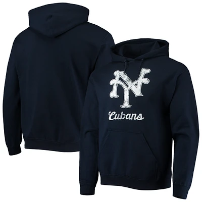 Sweat à capuche avec logo New York Cubans Negro League pour hommes, bleu marine