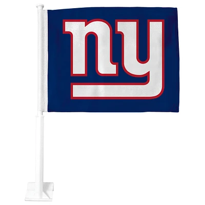 Drapeau de voiture recto-verso haut de gamme des Giants de New York bleu