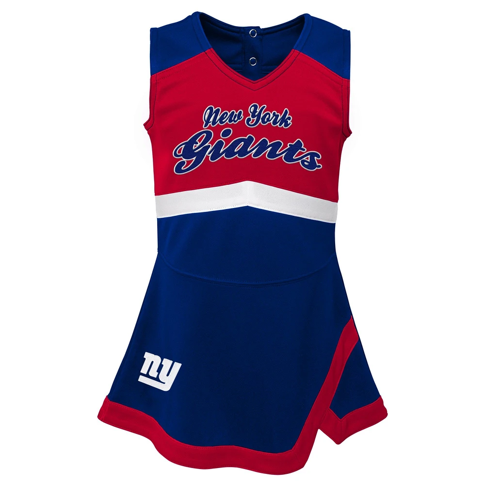 Girls Toddler Royal New York Giants Cheer Captain Dress with Bloomers