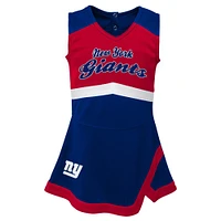Girls Toddler Royal New York Giants Cheer Captain Dress with Bloomers