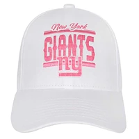 Girls Youth New York Giants All White Structured Adjustable Hat