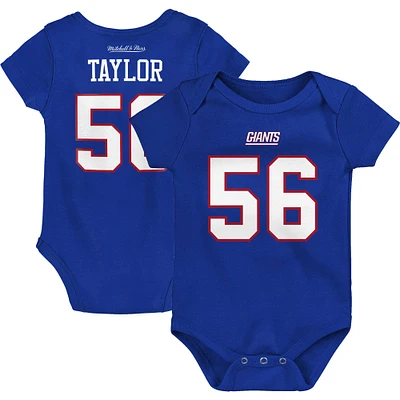 Infant Mitchell & Ness Lawrence Taylor Royal New York Giants Mainliner Retired Player Name Number Bodysuit