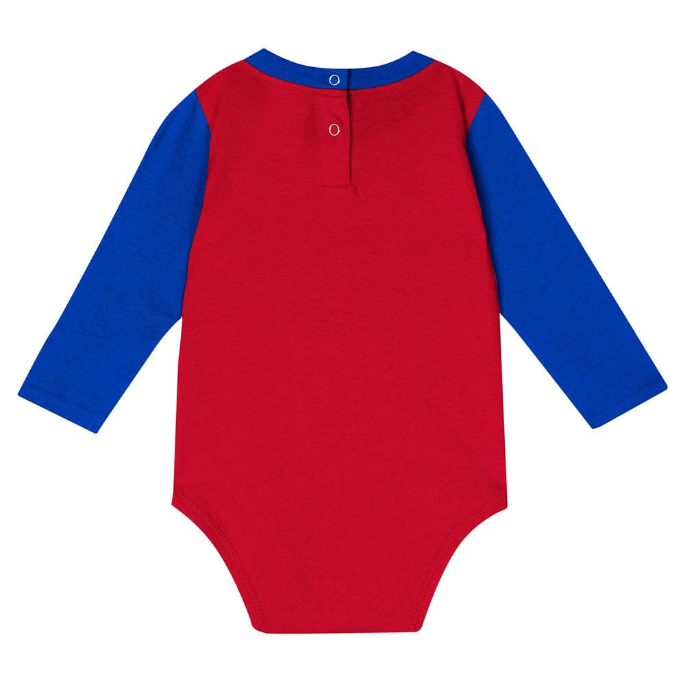 Ensemble body à manches longues et pantalon pour bébé Royal New York Giants Double Up
