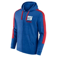 Men's Fanatics  Heather Royal New York Giants Gains Full-Zip Hoodie