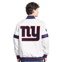 Men's Starter  White New York Giants Scout Full-Snap Varsity Jacket
