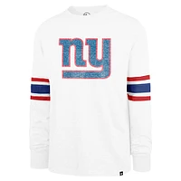 Men's '47 White New York Giants Gridiron Premier Brex Long Sleeve T-Shirt