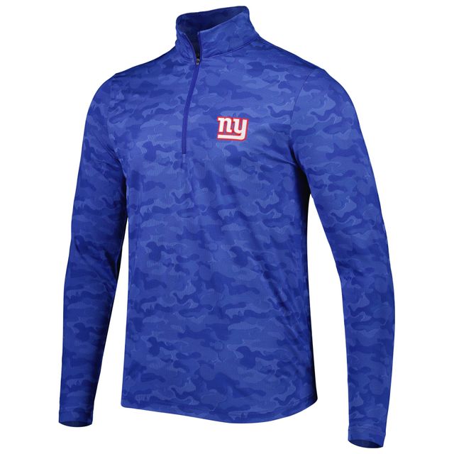Sweat-shirt à fermeture éclair quart de tour Antigua Royal New York Giants Brigade pour homme
