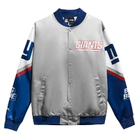 Veste à bouton-pression en satin gris Chalk Line New York Giants Fanimation pour hommes