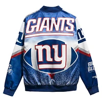 Veste à bouton-pression en satin gris Chalk Line New York Giants Fanimation pour hommes